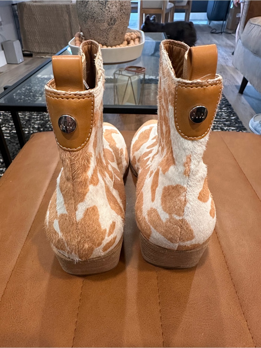 Nine West Cow Print Ankle Boots - Picture 7 of 8